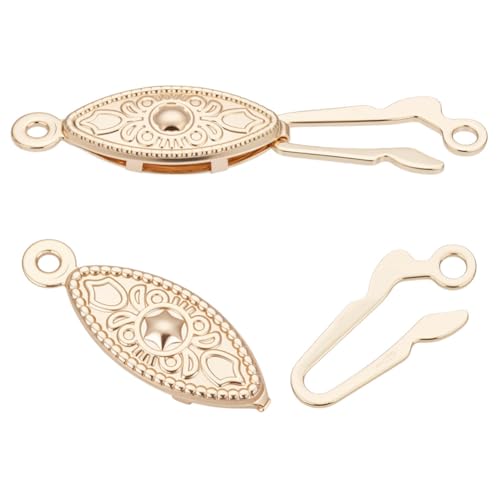 GOMAKERER 5 Stück Echter 14K Vergoldeter Filigraner Halskettenverschluss Legierung Ovaler Fischhakenverschluss Pferdeauge Schmuck Schiebeverschluss Armbandverbinder Für Halskette Armband Schmuck GOMAKERER 5 Stück Echter 14K Vergoldeter Filigraner Halskettenverschluss Legierung Ovaler Fischhakenverschluss Pferdeauge Schmuck Schiebeverschluss Armbandverbinder Für Halskette Armband Schmuck von GOMAKERER