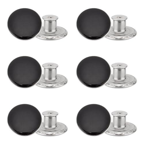 GOMAKERER 50 Stück Jeansknöpfe, 17 mm Metall, Rund, Schwarz, Jeansknopf, Zubehör GOMAKERER 50 Stück Jeansknöpfe, 17 mm Metall, Rund, Schwarz, Jeansknopf, Zubehör von GOMAKERER