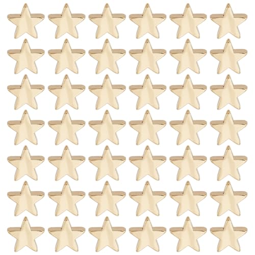 GOMAKERER 60 Stück 7mm Stern Abstandshalterperlen 14 Karat Vergoldete Twinkle Star Perlen Golden Star Craft Lose Perlen Sternknopf Für Armband Halskette Schmuckherstellung Weihnachtsschmuck von GOMAKERER