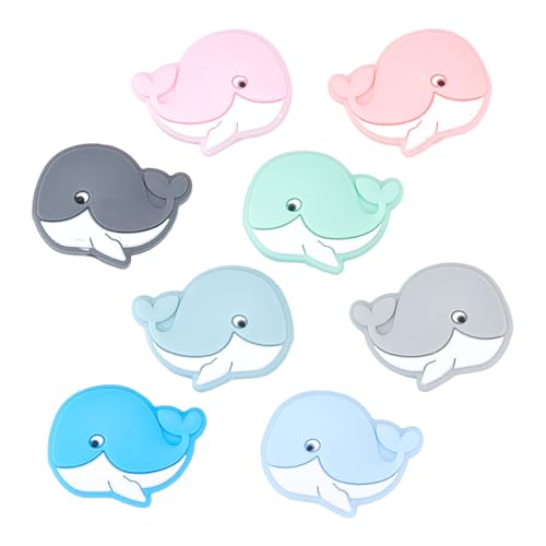GOMAKERER 8 Stück Tier-Silikonperlen, 8 Farben Delphin Silikonperlen Kreative Cartoon Sea Life Perlen Für Schmuckherstellung Armbänder Halskette Schlüsselbund Stift Perlen Zubehör GOMAKERER 8 Stück Tier-Silikonperlen, 8 Farben Delphin Silikonperlen Kreative Cartoon Sea Life Perlen Für Schmuckherstellung Armbänder Halskette Schlüsselbund Stift Perlen Zubehör von GOMAKERER