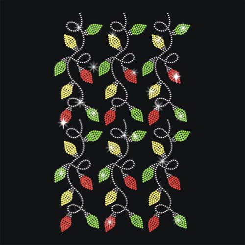 GOMAKERER 8 Stück Weihnachts-Bügel-Strass-Transfer, Weihnachts-Lichterkette, Bügelapplikationen, Dekoration, Kristall-Wärmetransfer-Aufkleber, Kleidung, Reparaturflicken für T-Shirt, Hut, Jacke GOMAKERER 8 Stück Weihnachts-Bügel-Strass-Transfer, Weihnachts-Lichterkette, Bügelapplikationen, Dekoration, Kristall-Wärmetransfer-Aufkleber, Kleidung, Reparaturflicken für T-Shirt, Hut, Jacke von GOMAKERER