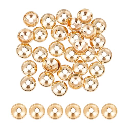 GOMAKERER 80 Stück Runde Messingperlenkappen, 4mm Hellgoldfarbene Perlen Endkappe Lose Abstandshalter Metallperlen Perlenkappen Kegel Für DIY-Schmuckherstellung, Halskette, Armband GOMAKERER 80 Stück Runde Messingperlenkappen, 4mm Hellgoldfarbene Perlen Endkappe Lose Abstandshalter Metallperlen Perlenkappen Kegel Für DIY-Schmuckherstellung, Halskette, Armband von GOMAKERER