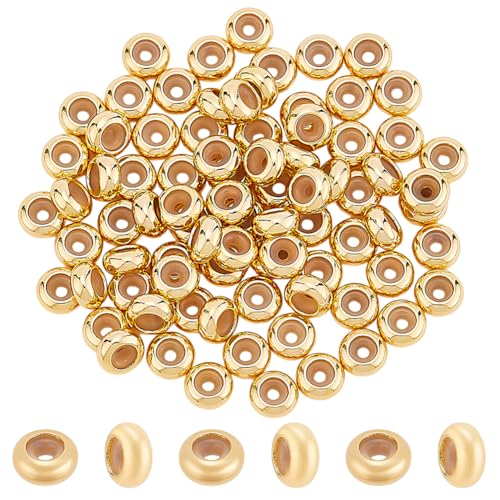 GOMAKERER 80 Stück Stopperperlen Aus 18 Karat Vergoldetem Messing, 5mm Schiebeperlen Einsatz Silikon Stopper Positionierung Abstandsperlen Für Schmuckherstellung Erkenntnisse Bohrung, 1.2mm GOMAKERER 80 Stück Stopperperlen Aus 18 Karat Vergoldetem Messing, 5mm Schiebeperlen Einsatz Silikon Stopper Positionierung Abstandsperlen Für Schmuckherstellung Erkenntnisse Bohrung, 1.2mm von GOMAKERER