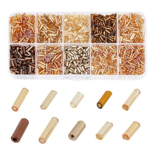 GOMAKERER 90g 2340 Stck. Golden Series Glasperlen-Rocailles, 3~8x1.5~2mm Lange Röhren-Rocailles Lose Abstandshalter Perlen Klare Perlen Für Die DIY-Schmuckherstellung GOMAKERER 90g 2340 Stck. Golden Series Glasperlen-Rocailles, 3~8x1.5~2mm Lange Röhren-Rocailles Lose Abstandshalter Perlen Klare Perlen Für Die DIY-Schmuckherstellung von GOMAKERER