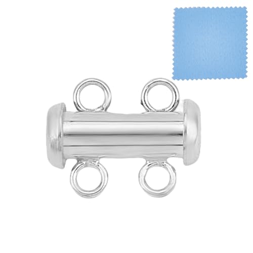 GOMAKERER 925 Schiebeverschlüsse Aus Sterlingsilber, 2 Strang Halsketten Schichtverschlüsse Mehrschichtiger Abstandsverschluss 304 Edelstahl Rohrverschlussverbinder Für Armband Halsketten Schmuck von GOMAKERER