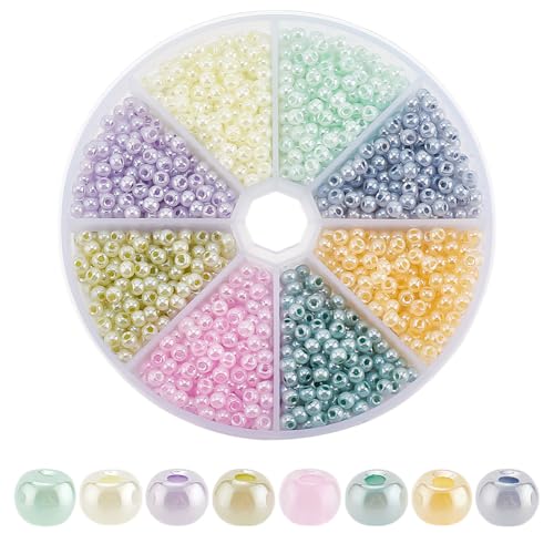GOMAKERER 960 Stück 8 Farben Glasperlen, 4mm Glasperlen Rocailles Perlen Taillenperlen Mehrfarbig Runde Mini Abstandsperlen Zur Schmuckherstellung Weihnachtsdekoration GOMAKERER 960 Stück 8 Farben Glasperlen, 4mm Glasperlen Rocailles Perlen Taillenperlen Mehrfarbig Runde Mini Abstandsperlen Zur Schmuckherstellung Weihnachtsdekoration von GOMAKERER