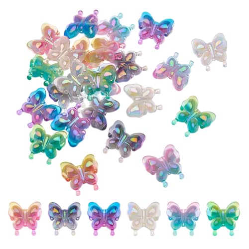 GOMAKERER Acryl-Schmetterling-Perlen in 6 Stilen, niedliche Insekten, lose Perlen, buntes Stiftzubehör, Perlen für Perlenstifte, Schmuck, Schlüsselanhängerherstellung, 24 Stück GOMAKERER Acryl-Schmetterling-Perlen in 6 Stilen, niedliche Insekten, lose Perlen, buntes Stiftzubehör, Perlen für Perlenstifte, Schmuck, Schlüsselanhängerherstellung, 24 Stück von GOMAKERER