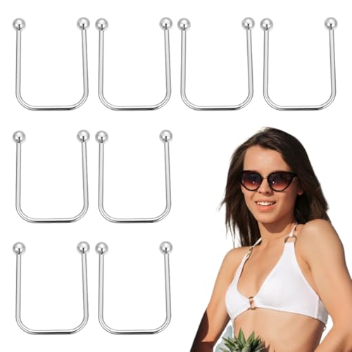 GOMAKERER Bikini-Verschluss, Legierung, U-Form, Ringschnalle, Dessous, Brustverschluss, Verbindungsstück für Damen, Mädchen, Kostüm, Zubehör, Platin, 8 Stück GOMAKERER Bikini-Verschluss, Legierung, U-Form, Ringschnalle, Dessous, Brustverschluss, Verbindungsstück für Damen, Mädchen, Kostüm, Zubehör, Platin, 8 Stück von GOMAKERER