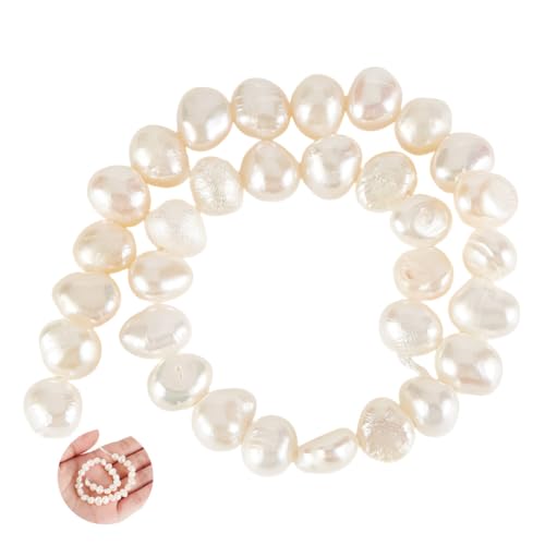 GOMAKERER Ca. 29 Stück Perlen Sortiment Natürlicher 6~7.5mm Weißer Süßwasserperlen Abstandsperlen Zum Auffädeln von Schmuck Armbändern Ohrringen Und Halsketten Basteln (3.5 6mm) von GOMAKERER