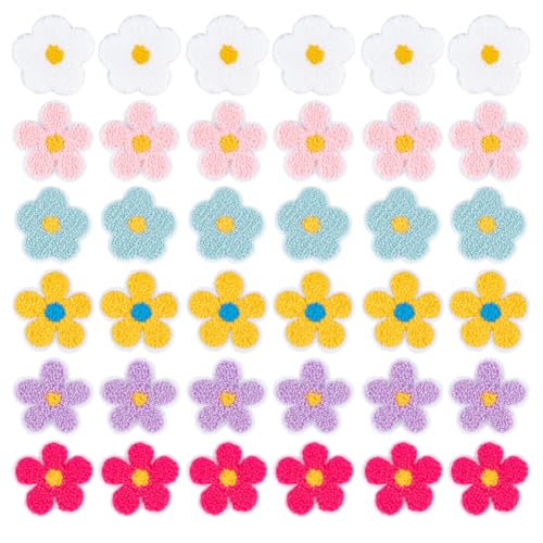GOMAKERER Chenille-Patches zum Aufnähen in 6 Farben, niedlicher Blumenaufnäher, zum Aufbügeln, dekorative Applikation für Kleid, Hemd, Jeans, Jacke, Tasche, Hüte, Socken, Verzierungen, 36 Stück GOMAKERER Chenille-Patches zum Aufnähen in 6 Farben, niedlicher Blumenaufnäher, zum Aufbügeln, dekorative Applikation für Kleid, Hemd, Jeans, Jacke, Tasche, Hüte, Socken, Verzierungen, 36 Stück von GOMAKERER