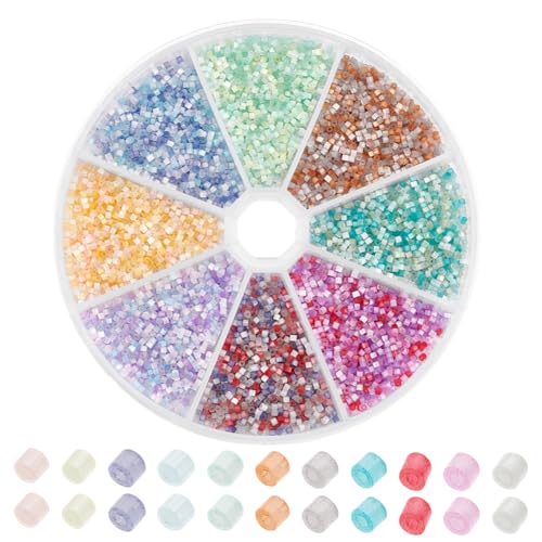GOMAKERER Etwa 16000 Stück Glasperlen 1.6mm 8 Farben Glasperlen Rocailles Perlen Taillenperlen Mehrfarbig Runde Mini Abstandsperlen Zur Schmuckherstellung Weihnachtsdekoration GOMAKERER Etwa 16000 Stück Glasperlen 1.6mm 8 Farben Glasperlen Rocailles Perlen Taillenperlen Mehrfarbig Runde Mini Abstandsperlen Zur Schmuckherstellung Weihnachtsdekoration von GOMAKERER
