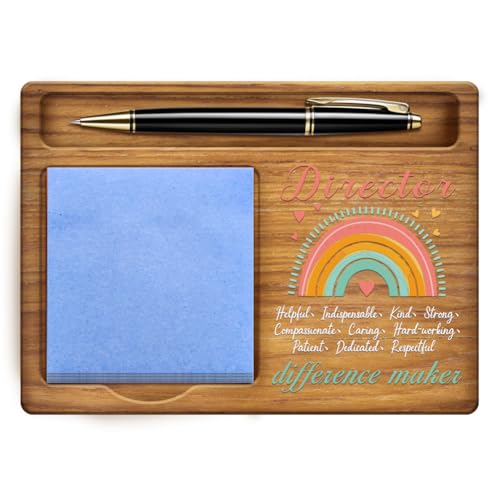 GOMAKERER Haftnotizhalter Director Memohalter Aus Kiefernholz Farbiger Notiz Organizer Boho Regenbogen Stil Selbstklebender Notizblockhalter Bürodekor Aus Holz Für Den Schreibtisch Geschenk von GOMAKERER