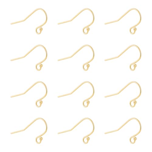 GOMAKERER Ohrringhaken aus 925er-Sterlingsilber, goldene Kugelende, französische Ohrring-Haken mit Schlaufe für hängende Ohrringe, Schmuck, DIY, Basteln, 6 Paar von GOMAKERER