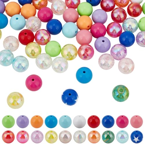 GOMAKERER Perlen für Stifte, 20 mm, gemischte Acryl-Perlen, Rondelle, Zucker, Abstandshalter, Perlen für Perlenstifte, Zubehör, Schlüsselanhänger, Bastelarbeiten, 120 Stück GOMAKERER Perlen für Stifte, 20 mm, gemischte Acryl-Perlen, Rondelle, Zucker, Abstandshalter, Perlen für Perlenstifte, Zubehör, Schlüsselanhänger, Bastelarbeiten, 120 Stück von GOMAKERER