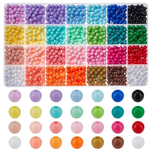 GOMAKERER Runde Acrylperlen, 6 mm, 27 Farben, Regenbogenperlen, Bonbonfarben, Kunststoff, Kaugummi-Perlen, lose Abstandshalter, Großpackung für DIY-Schmuckherstellung, Handwerk, 1960 Stück GOMAKERER Runde Acrylperlen, 6 mm, 27 Farben, Regenbogenperlen, Bonbonfarben, Kunststoff, Kaugummi-Perlen, lose Abstandshalter, Großpackung für DIY-Schmuckherstellung, Handwerk, 1960 Stück von GOMAKERER
