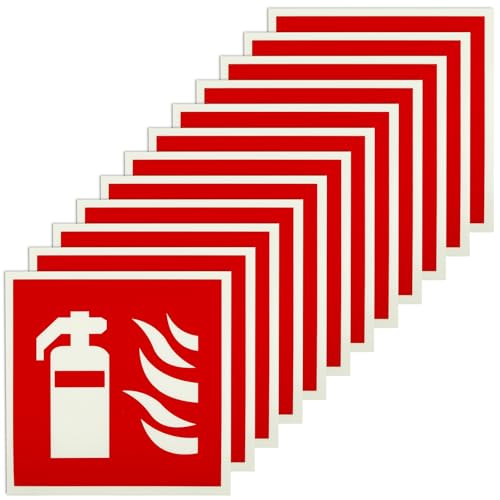 12 Stück Schild Feuerlöscher, 15 x 15 cm PVC Nachleuchtend Selbstklebende Brandschutzschild Feuerlöscher Aufkleber Sicherheitsmarkierung Brandschutzzeichen für Haus Büro Baustelle 12 Stück Schild Feuerlöscher, 15 x 15 cm PVC Nachleuchtend Selbstklebende Brandschutzschild Feuerlöscher Aufkleber Sicherheitsmarkierung Brandschutzzeichen für Haus Büro Baustelle von GOMETY
