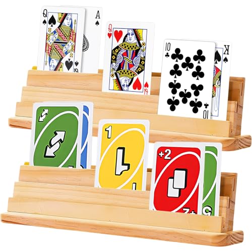 2 Stück Spielkartenhalter für Spielkarten, Spielkartenständer Holz, Kartenhalter Spielkarten für Senioren Kinder, Erwachsen, Behinderte, Spielkartenhalter zum Hinstellen, Behält Stets den Überblick 2 Stück Spielkartenhalter für Spielkarten, Spielkartenständer Holz, Kartenhalter Spielkarten für Senioren Kinder, Erwachsen, Behinderte, Spielkartenhalter zum Hinstellen, Behält Stets den Überblick von GOMETY