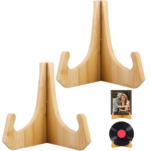 2 Stück Tellerständer Holz, Tellerständer zur Aufsteller, Bambus Fotoaufsteller Bilderrahmen Ständer, Faltbar Holz Aufsteller Tellerhalter, Tellerhalter für Foto Kunst Teller Bücher Bild Tabletop Art 2 Stück Tellerständer Holz, Tellerständer zur Aufsteller, Bambus Fotoaufsteller Bilderrahmen Ständer, Faltbar Holz Aufsteller Tellerhalter, Tellerhalter für Foto Kunst Teller Bücher Bild Tabletop Art von GOMETY
