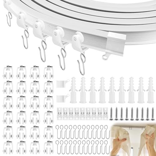 3M Flexible Decken Vorhangschiene, Biegbare Gardinenschiene mit stummen Rollen Curtain Rail Deckenschiene für Vorhänge Raumteiler Wohnmobil-Vorhang Duschvorhang Krankenhaus-Vorhangschienensystem 3M Flexible Decken Vorhangschiene, Biegbare Gardinenschiene mit stummen Rollen Curtain Rail Deckenschiene für Vorhänge Raumteiler Wohnmobil-Vorhang Duschvorhang Krankenhaus-Vorhangschienensystem von GOMETY