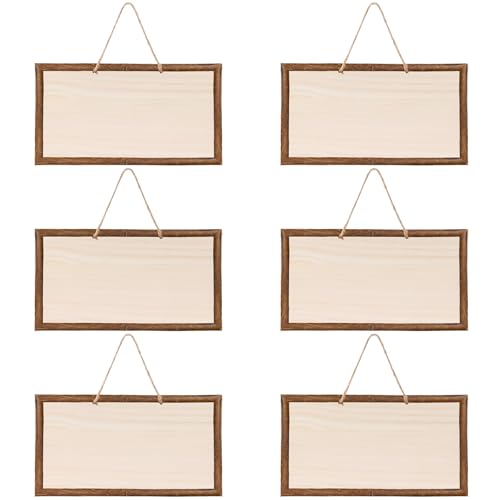 6 Stück Unfertiges Blanko Holzschilder, Schlichte Holz-Türschilder, Holzschild zum Aufhängen Unfertiges, Holz-Diy-Bastelprojekt, Bauernhaus-Wandkunst Zum Malen, Schreiben, DIY, Basteln (Schwarz) von GOMETY