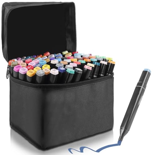 80/120 Farben Marker Stifte, Filzstifte Set, Kunst Marker, Graffiti Stifte mit exklusiver App, 2S Schnell Trocknende Doppelspitze Alkohol Marker Doppelkopf-Design Manga Stifte für Zeichnen (120) von GOMETY