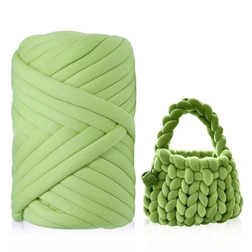 Armstricken Wolle, 500g/25m Sperrige Chunky Yarn Schlauchgarn Häkelwolle Grob Gestrickte Kuscheldecke Chunky Wolle zum Handstricken Armstricken Isländische Wolle für Anfänger (Grasgrün) von GOMETY