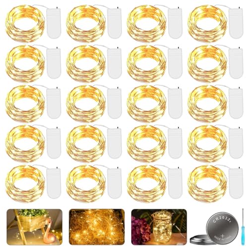 GOMETY 20 Stück Mini LED Lichterkette mit Batterie, 2M 20er LED Kupfer Draht lichterkette Batteriebetrieben Lichterkette Innen Wasserdicht Fairy Light für DIY Party Weihnachten Hochzeit Deko GOMETY 20 Stück Mini LED Lichterkette mit Batterie, 2M 20er LED Kupfer Draht lichterkette Batteriebetrieben Lichterkette Innen Wasserdicht Fairy Light für DIY Party Weihnachten Hochzeit Deko von GOMETY