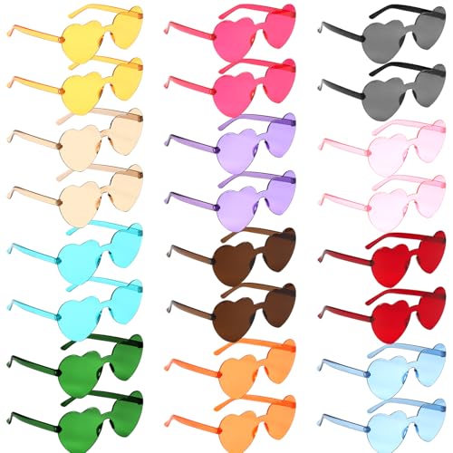 GOMETY Weihnachten 24 Stück Randlose Sonnenbrillen,Herz Sonnenbrille, Farbe Herz Brille,Transparente Bonbonfarbene Herzbrille,Herzförmige Partybrille,Herzbrille,für Karneval Strandparty,12 Farben GOMETY Weihnachten 24 Stück Randlose Sonnenbrillen,Herz Sonnenbrille, Farbe Herz Brille,Transparente Bonbonfarbene Herzbrille,Herzförmige Partybrille,Herzbrille,für Karneval Strandparty,12 Farben von GOMETY