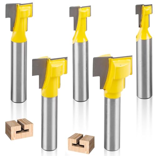 GOMETY 5 PCS 8mm Fräser Set T-Nutfräser, 8mm Fräser Schaft T-Track Schlitz Holz Fräser für Oberfräse Fräser Werkzeug Set T-Nutfräser-Set Fräser für Oberfräse Holzbearbeitung Cutter Fräser Bit Router GOMETY 5 PCS 8mm Fräser Set T-Nutfräser, 8mm Fräser Schaft T-Track Schlitz Holz Fräser für Oberfräse Fräser Werkzeug Set T-Nutfräser-Set Fräser für Oberfräse Holzbearbeitung Cutter Fräser Bit Router von GOMETY