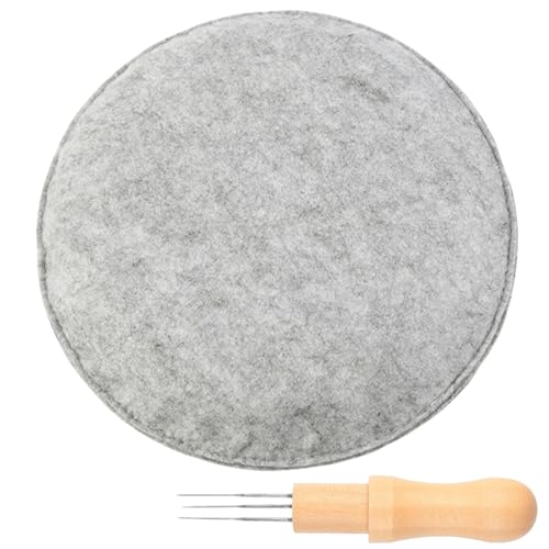 GOMETY Nadelfilzpad, 24cm Trockenfilzen Und Nadelfilznadeln, Unterlage Zum Runden Nadelfilzen Polsterschwammkissen mit Filznadelwerkzeug mit 3 Nadeln und Holzgriff für Starter Wollfilz Werkzeugset GOMETY Nadelfilzpad, 24cm Trockenfilzen Und Nadelfilznadeln, Unterlage Zum Runden Nadelfilzen Polsterschwammkissen mit Filznadelwerkzeug mit 3 Nadeln und Holzgriff für Starter Wollfilz Werkzeugset von GOMETY