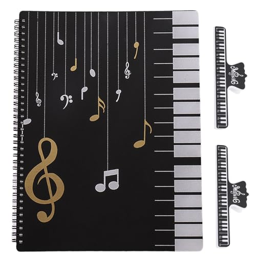 GOMETY Notenmappen A4, 50 Seiten Chormappen Schwarz Notenordner Musiknote Mappe Leere Notenmappe für Notenblätter Wasserdicht Kunststoff Music Sheet Music Folder für Klavier Gitarre Violine GOMETY Notenmappen A4, 50 Seiten Chormappen Schwarz Notenordner Musiknote Mappe Leere Notenmappe für Notenblätter Wasserdicht Kunststoff Music Sheet Music Folder für Klavier Gitarre Violine von GOMETY