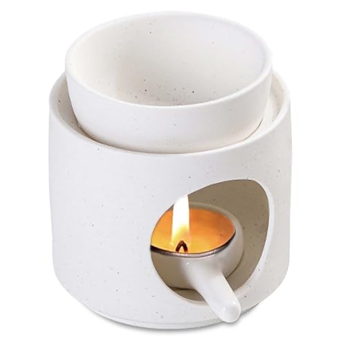 Keramische duftlampe, Duftlampe Ambiente Teelicht, Duftlampe aus Keramik mit Teelichthalter, Keramik Duftlampe, duftöl Lampe, Ausgehöhlte Duftöl Lampe für Wohnkultur Abnehmbare (Weiss) von GOMETY