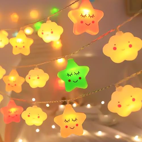 LED Lichterkette, 3M 20 LEDs Feenhafte Nachtlichter, Warmweiß Wolken Lichterketten, Kleine Sternchen-Lichterkette, Lichterkette innen für Geburtstag Zimmer Deko Party Weihnachts, Warmweiß Sterne LED Lichterkette, 3M 20 LEDs Feenhafte Nachtlichter, Warmweiß Wolken Lichterketten, Kleine Sternchen-Lichterkette, Lichterkette innen für Geburtstag Zimmer Deko Party Weihnachts, Warmweiß Sterne von GOMETY