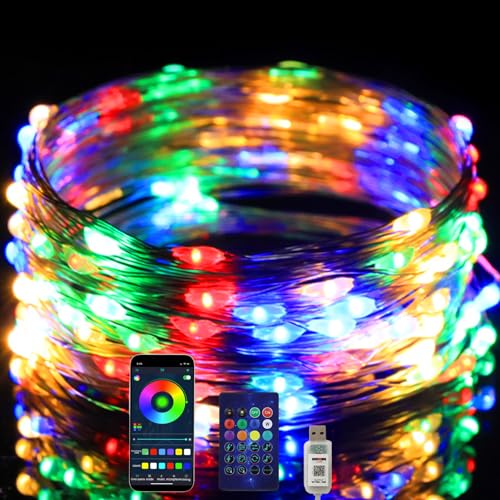 Lichterkette, 20M RGBIC Lichterkette Außen, Bunt Farbwechsel Lichtschlauch, 99+Modi Wasserdichte Bunt Lichterkette mit Timer, Fernbedienung&App Steuerung für Garten Baum Trampolin Halloween Party Heim Lichterkette, 20M RGBIC Lichterkette Außen, Bunt Farbwechsel Lichtschlauch, 99+Modi Wasserdichte Bunt Lichterkette mit Timer, Fernbedienung&App Steuerung für Garten Baum Trampolin Halloween Party Heim von GOMETY