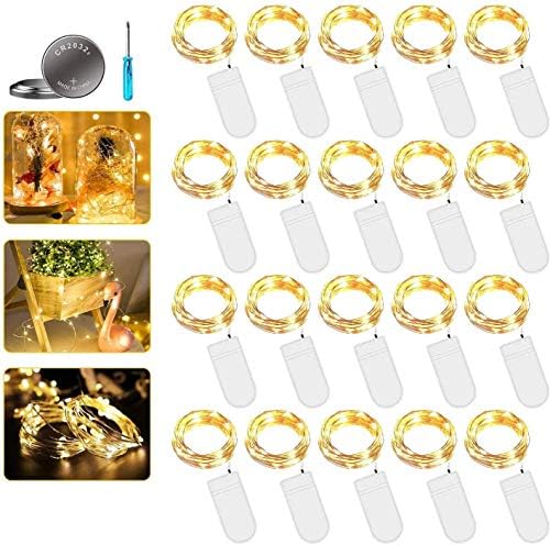 Micro LED Lichterkette Batterie, 20 Stück 2M20LED Micro Batterie-betrieben Kupfer Drahtlichterkette Warmweiß Weihnachtsbeleuchtung für Zimmer, Innen, Weihnachten, Außen, Party, Hochzeit (20, Warmweiß) Micro LED Lichterkette Batterie, 20 Stück 2M20LED Micro Batterie-betrieben Kupfer Drahtlichterkette Warmweiß Weihnachtsbeleuchtung für Zimmer, Innen, Weihnachten, Außen, Party, Hochzeit (20, Warmweiß) von GOMETY