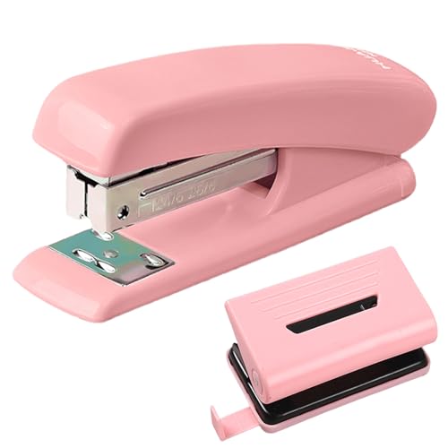 Mini Heftgerät und Locher Tacker Set, Rosa Büro Hefter Locher, Schreibtischhefter, Bürohefter, Mini Tacker, Ergonomische Form, Manueller Tischhefter für Schulen, Büro, Arbeitszimmer, Zuhause Mini Heftgerät und Locher Tacker Set, Rosa Büro Hefter Locher, Schreibtischhefter, Bürohefter, Mini Tacker, Ergonomische Form, Manueller Tischhefter für Schulen, Büro, Arbeitszimmer, Zuhause von GOMETY