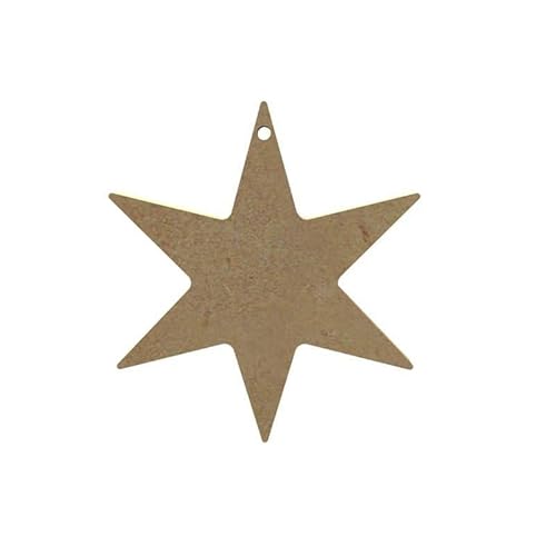 6-zackiger Stern aus MDF-Holz zum Verzieren - 11 x 11 cm von GOMILLE