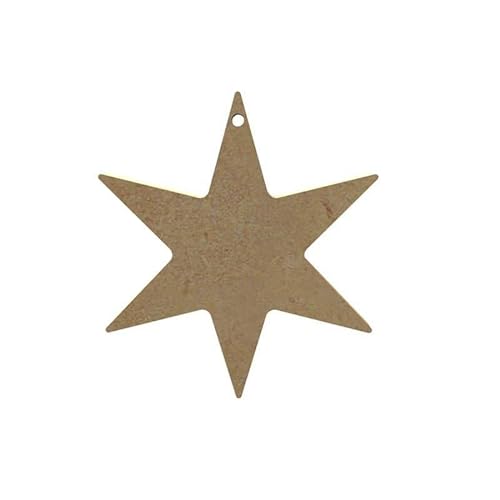 6-zackiger Stern aus MDF-Holz zum Verzieren - 11 x 11 cm von GOMILLE