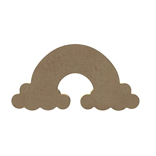 Aladine – Gomille Regenbogen/Wolke – Ständer aus Holz zum Bemalen und Dekorieren – ideal zur Dekoration von Innenräumen, Schlafzimmer, Geburtstag – Naturholz 100% französisch – 15 cm von GOMILLE