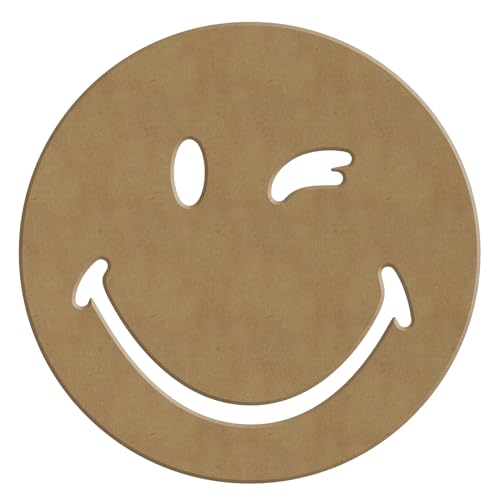 Gomille - Smiley Augenzwinkern – 14 x 14 cm – Form aus Holz zum Dekorieren – PEFC-zertifiziert 100% – 4196 von GOMILLE