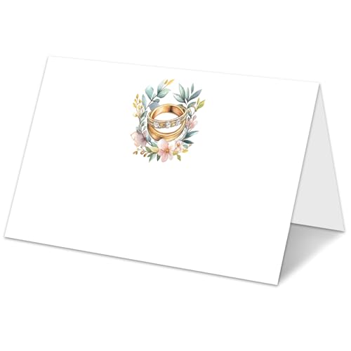 Tischkarten für Hochzeiten, gefaltete Zeltkarten, Sitzkarten für Brautparty, Jahrestag, Verlobung, Essen, Namenskarte für Empfang, Party-Dekoration, 25 Stück (A03) von GOODBANER