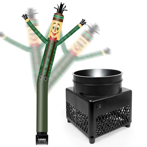GOODENY Vogelscheuche aufblasbarer Schlauchmann mit wetterbeständigem Gebläse (14 cm Durchmesser) und integrierter LED – verrückter winkender tanzender Kerl für Business-Werbeförderung von GOODENY