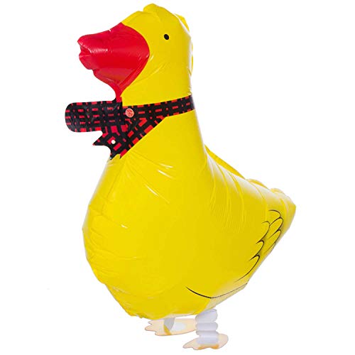 Folienballons Air-Walkers Heliumballons Tierfiguren Helium Luftballons; Dackel Airwalker Hund Ballon mit Leine für Kinder (Ente) von GOODS+GADGETS