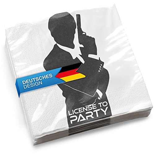 Papierservietten Partygeschirr Servietten Partygeschirr Motto-Party Papiertücher (Geheim-Agent) von GOODS+GADGETS