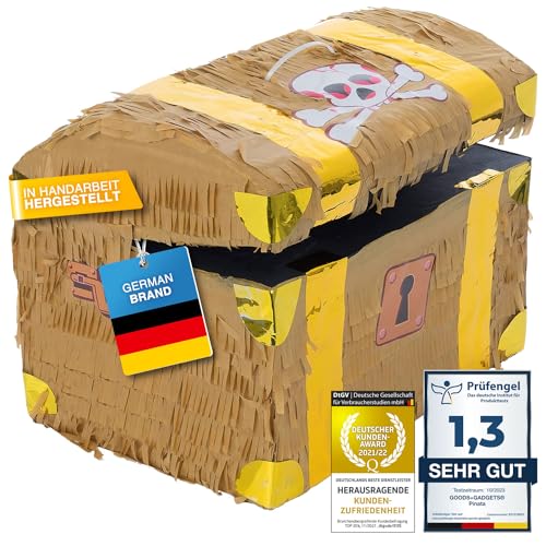 Pinata Party-Dekoration zum Befüllen mit Süßigkeiten für Kinder-Geburtstag Hochzeit Party (Schatzkiste) von GOODS+GADGETS