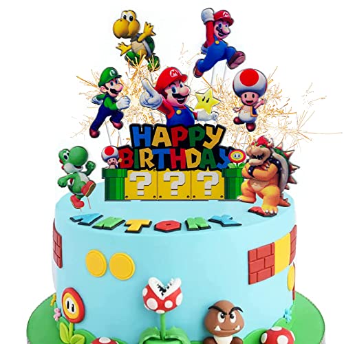 GOOGIT Kuchendekorationen und Cupcake-Topper für Geburtstagsfeiern Kinder (7 Stück - Super Mario) von GOOGIT