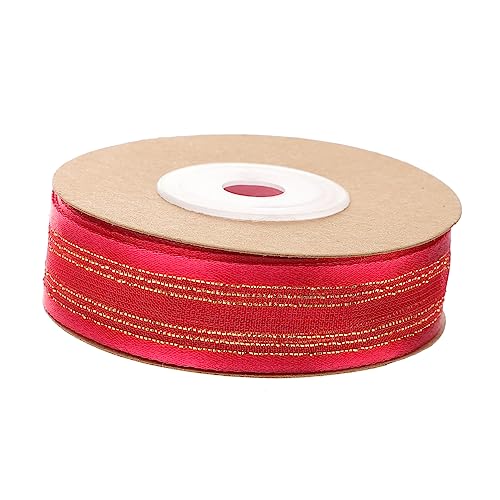 GOOHOCHY 1 Rolle Doppelseitiges Band Doppelt Rosa Heiraten Beenden Chiffon Party Blumen- Einladen Glänzend Organza Bunt Dekorativ Schleife Farbig Einladung Hochzeit Für Garn Rot von GOOHOCHY