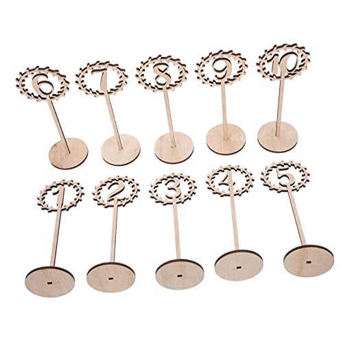 GOOHOCHY 10 Stück Teiliges Holz Tischnummernschilder mit Kreativem Hohlraum Design Stabile Sitzplatzkarten für Hochzeitsbankette und Festliche Tischdekorationen Hochzeitstischnummern von GOOHOCHY