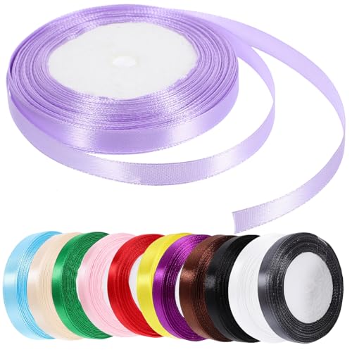 GOOHOCHY 12 Rollen Geschenkverpackung Für Weihnachten Machen Bänder Rosa Burgund Bogen Mit Gegenwärtiges Band Paketband Geschenkband Bandurlaub Wickelband Polyester von GOOHOCHY