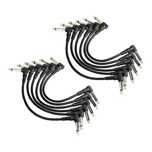 GOOHOCHY 12 Stück Audio Kabel für Gitarre und Bass Robuste Verbindungskabel für Effektpedale für Instrumente und Mischpulte Stabiler und Einfache Handhabung von GOOHOCHY